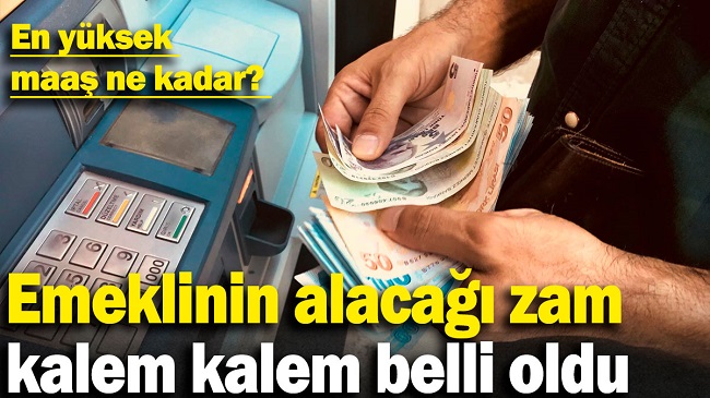 EMEKLİ’NİN ALACAĞI ZAM KALEM KALEM AÇIKLANDI